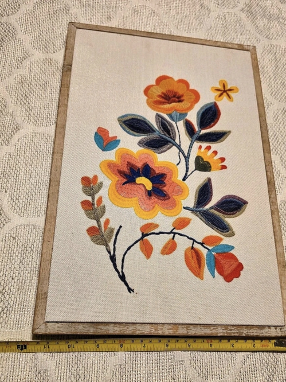 Floral Embroidered Wall Art
